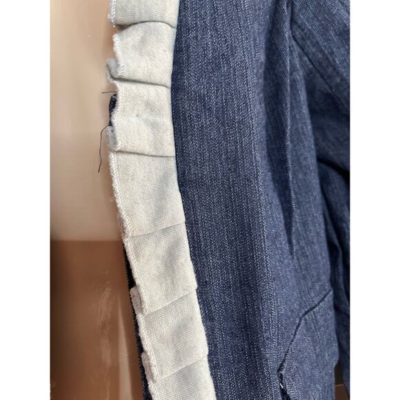 Vintage 90s  LAL Live a Little denim and fleece trim jacket L retro boho avant - Picture 2 of 7